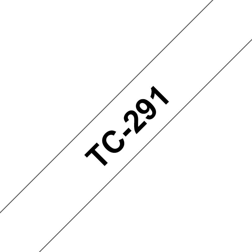 Original Brother TC291 merketape – sort på hvit, 9 mm bred